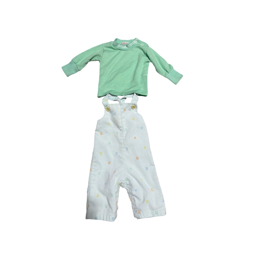 Vintage Health-tex‎ Baby Boys Alphabet Corduroy Overalls and Shirt Set 3 Months
